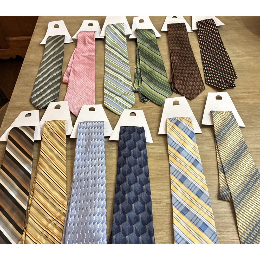 Stafford Men's Ties Lot Of 12 100% Silk Dry Cleaned Vintage